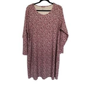 Land’s End Floral Scoop Neck Tee Shirt Dress, 1X